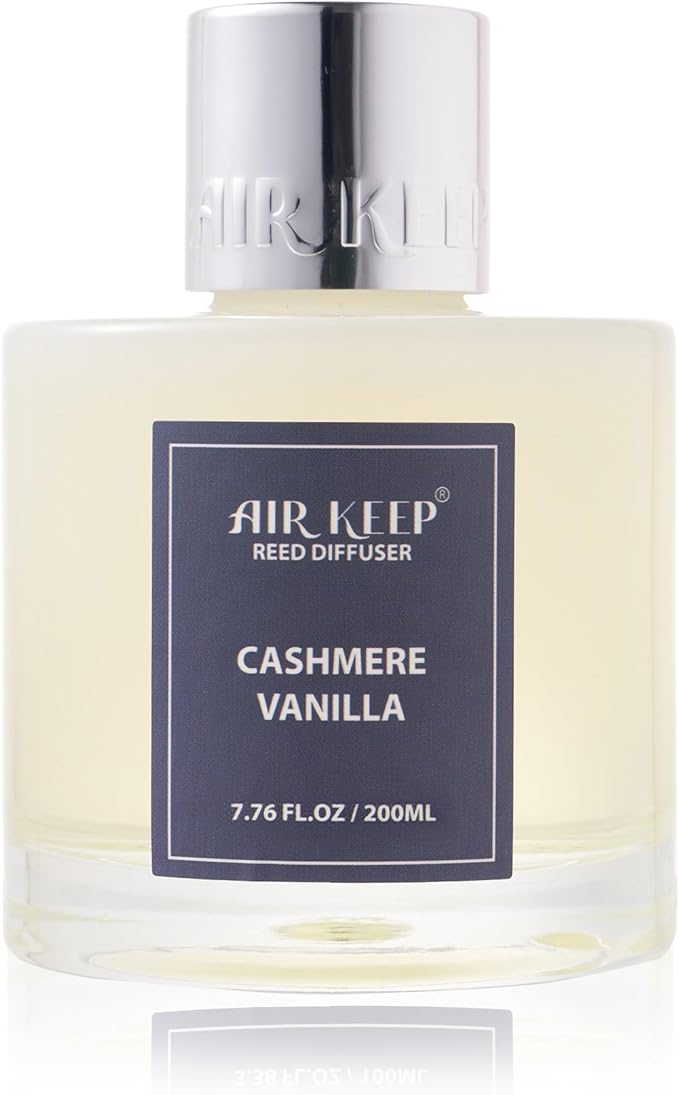 Airkeep Reed Diffuser Set/Cashmere Vanilla/6.76 fl oz(200ml)/1 Pack/Home & Office Decor Aromatherapy Diffuser Oil Gift Set