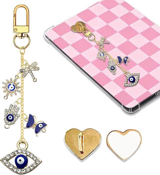 Charm Chains for Kindle,Cute E-reader Phone Charm Bracelets Accessories Compatible for Kindle E-Reader Phone iPad AirPod,Gifts for Reader Booklovers