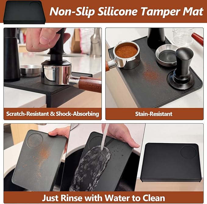 7 Pcs 53mm Espresso Accessories Kit, Spring Loaded Calibrated Tamper, WDT Tool, Coffee Measuring & Espresso Cup and Tamper Mat, Puck Screenr & Dosing Funnel, Fit 54mm Espresso Machine Accessories