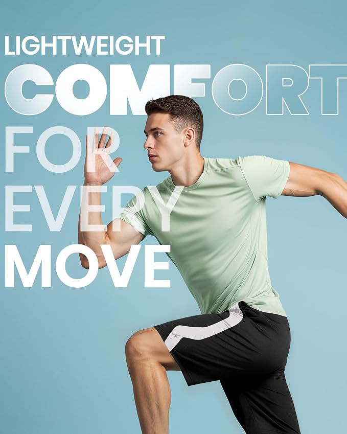 Quick Dry Knit Men's Athletic Shorts Loose-Fit Running Workout Gym Shorts