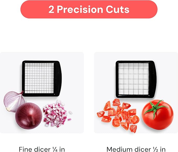 Fullstar Pro Original Vegetable Chopper Kitchen Prep Tool | 2 in 1 Veggie Slicer, Onion & Fruit Cutter with Sharp Stainless Steel Blades & Container, All-in-One Food Prep Tool (White)