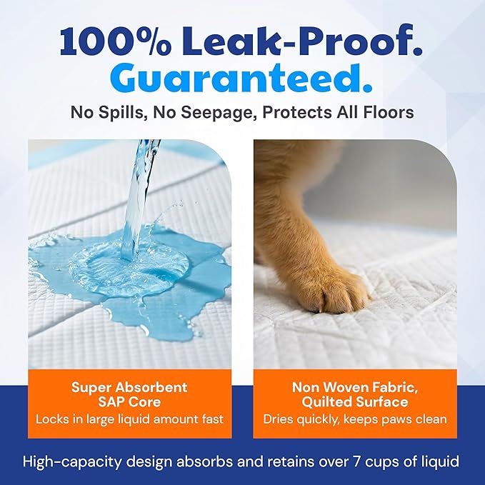 American Kennel Club Puppy Training Pads with Ultra Absorbent Quick Dry Gel – 22 x 22 Pee Pads for Dogs - 100 Count (Unscented)