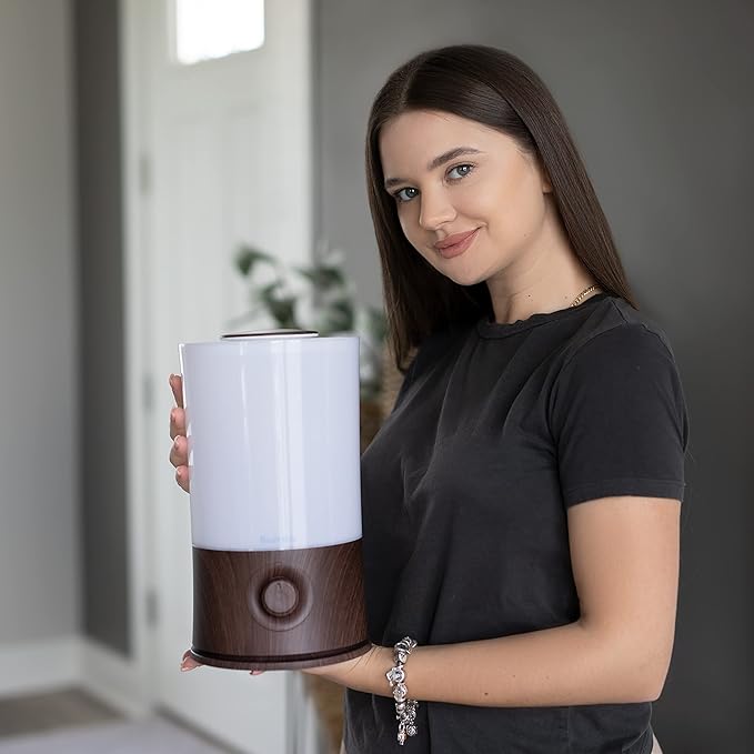BlueHills Premium Set of Two Large 4000 ML and 2000 ML XL Essential Oil Diffusers Humidifier Combo for Large Room Home with Décor LED Lights Great Gift – Value Pack of Wood Grain and Dark Wood Grain.