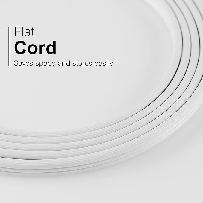 GE 3-Outlet Flat Extension Cord 3 Ft Grounded Extension Cord with Multiple Outlets 3 Prong Outlet Extender Flat Plug Power Strip Indoor 16 Gauge UL Listed White 69869