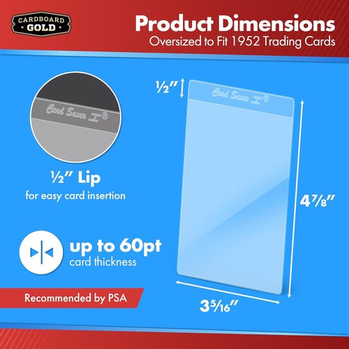 Cardboard Gold Card Saver 1-400 Count | Semi-Rigid Trading Card Holders - PSA-Approved Protectors for Sports Cards
