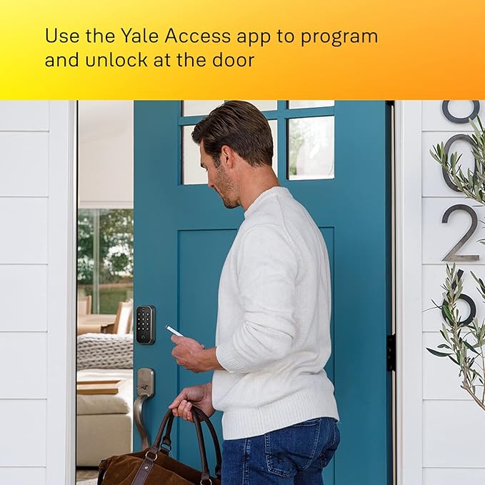 Yale Assure Lock 2 – Black Smart Lock for Front Door with Keypad and Adjustable Entry Codes (No Wi-Fi) and Deadbolt – Secure Keyless Entry Door Lock, YRD420-BLE-BSP