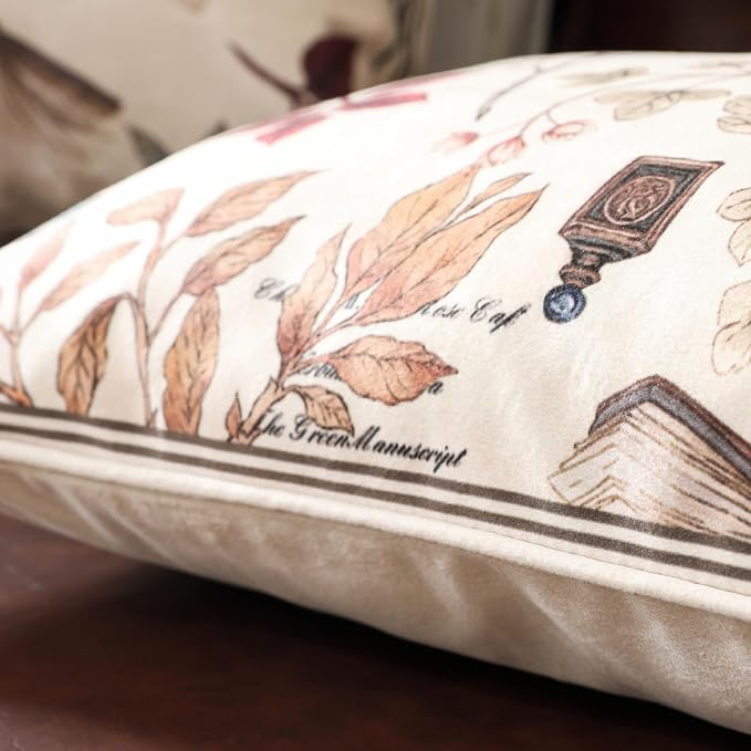 Designer Vintage Velvet Throw Pillow Cover,18"x18"-Xipeia | Pillow Cover,Concealed Zipper Design,Dragonfly Pattern,Sofas,Bedroom,Living Room,Lounge Chairs,All Season Home Decor