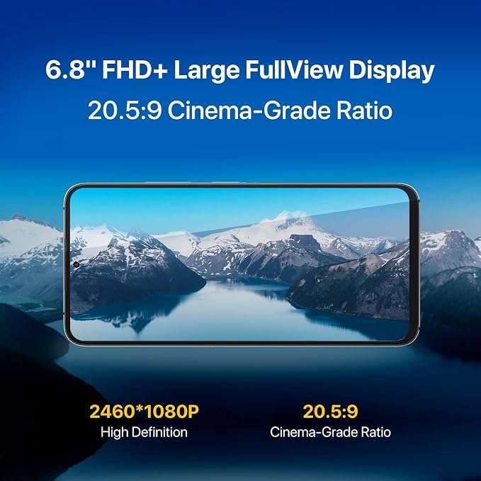 UMIDIGI A11 Pro Max Unlocked Cell Phone, Helio G80, 4GB+128GB Expandable 256GB, 6.8 Inch FHD Touch Screen, 5150mAh Battery Android Phone, 48MP+16MP, Dual SIM 4G Volte, Al Face Unlock