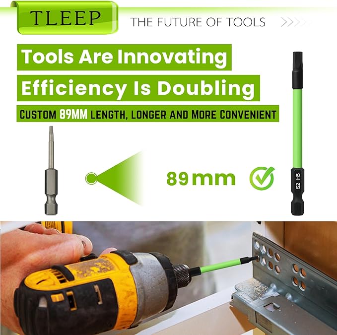 3.5" Long 1/4" Hex Head Allen Wrench Drill Bits, Metric 1.5MM to 10MM Impact Driver Bit Set, Magnetic Tips Magnetic Screwdriver Bits Hex Drill Bit Set, S2 Steel, New Version, 10Pcs, Storage Box