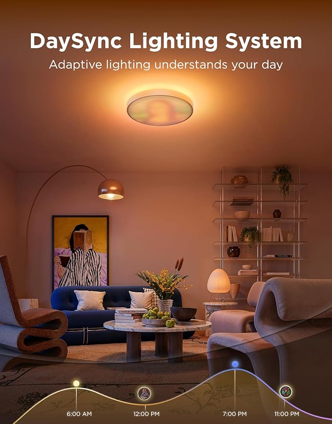 Govee Ceiling Light Ultra 21 Inch, 5000LM Smart Flush Mount Ceiling Light | DIY Ceiling Canvas for Living Room, Bedroom & Game Room, Compatible with Matter & Alexa, RGBIC & Tunable White 2700K-6500K