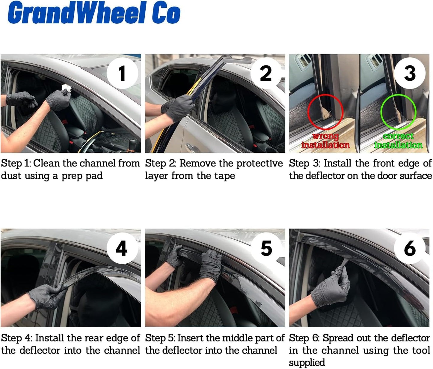 Window Deflectors Smoke Tinted in-Channel Side Window Vent Visor Deflectors Rain Guards Compatible with F-150 2009-2014 Regular Cab, Standard Cab - 2pcs. GW0877