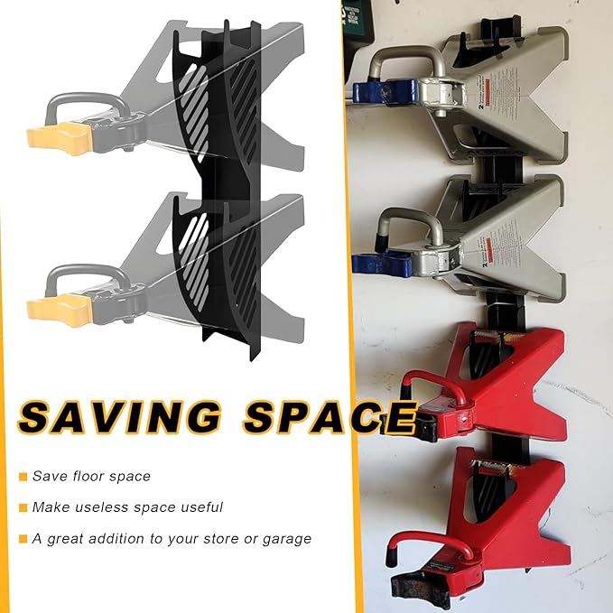 2 PCS Jack Stand Wall Mount Organizer, Heavy Duty Jack Stands Holder Storage Bracket, Wall Mount Metal Storage Racks Fit for 2 & 3 Ton Jacks Stand, Car Accessories