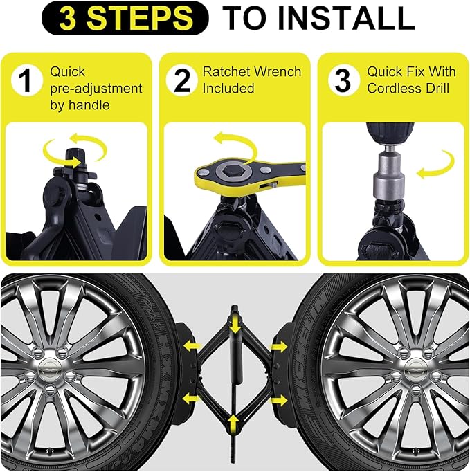 Camper Wheel Chock Stabilizer 2 Sets, Heavy Duty X-Shaped RV Stabilizer Wheel Chock Accessories with Wrench, Anti-Move Tire Wheel Chock for Travel Trailer, Fits 3.5" to 12" Wheel Gaps
