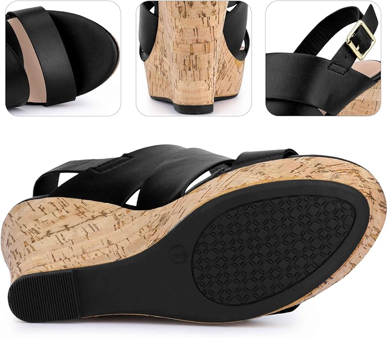 Perphy Open Toe Platform Wedge Sandals for Women