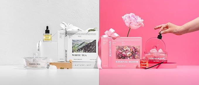 White Tea Crystal Oil Diffuser Set – Luxury Aromatherapy with Natural Stones | Spa Relaxation & Home Decor | 1.06oz