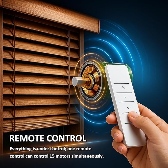 Tuya WiFi Φ35mm Smart Roller Shade Motor Kit Compatible with Alexa & Google Assistant, 38dB Quiet Brushless Drive, Motorized Blind Automation (6.0 N.m Motor Suitable for Φ40mm (1.57") Octagonal Tube)