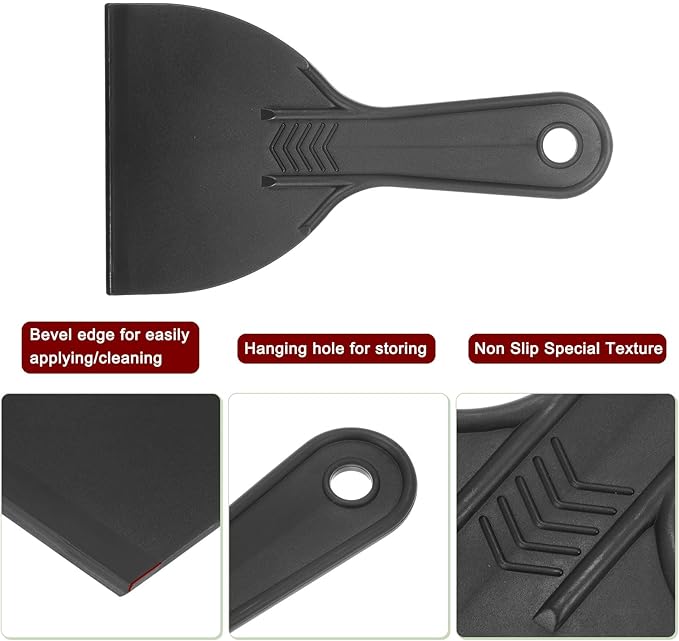 HARFINGTON 10pcs Putty Scraper 4" Width 6mm Thin Flexible Plastic Putty Knives for Taping Drywall Spreading Painting Wall Scratching