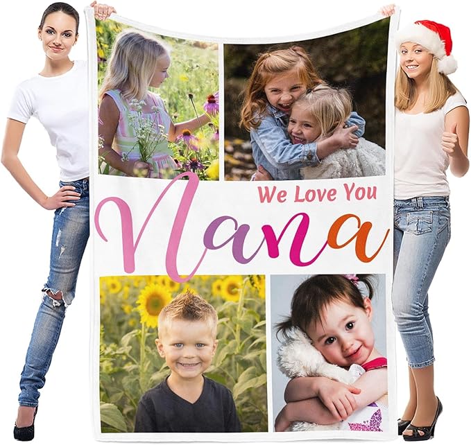 inkArts Custom Blanket with Photo, Personalized Blanket, Customized Photo Blankets, Customizable Picture Blankets, Personalized Photo Gifts for Kid Baby Girl Boy Pet