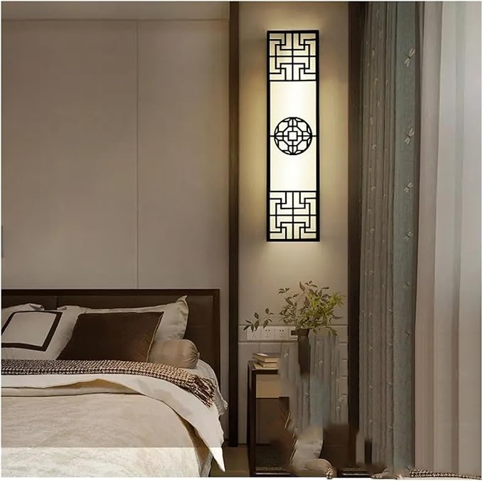 Chinese Style Bedroom Wall Lamp Strip Shaped Zen Background Wall Light Living Room Hallway Stairs Hotel Wall Sconces,Indoor