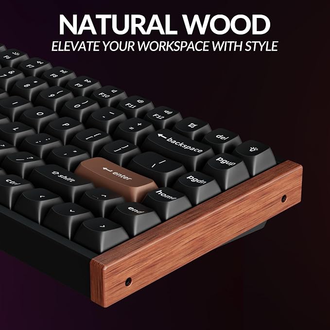 Keychron K2 HE Rapid Trigger Wireless Magnetic Custom Keyboard | QMK Launcher 2.4 GHz & Bluetooth, Hall Effect Gateron Double-Rail Magnetic Switch for Mac Windows Linux (Aluminum + Wood)