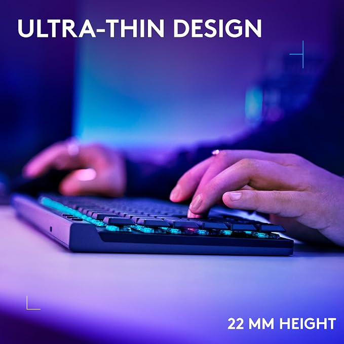 Logitech G515 Lightspeed TKL Wireless Gaming Keyboard (Tactile) - Black | LIGHTSPEED, low profile gaming, LIGHTSYNC RGB, thin tenkeyless design, PBT keycaps, mechanical switches