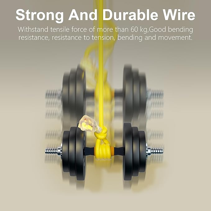 HUANCHAIN 150 ft 14/3 Gauge Heavy Duty Outdoor Extension Cord Waterproof with Lighted, Flexible Cold Weather 3 Prong Electric Cord Outside, 13A 1625W 125V 14AWG SJTW, Yellow, ETL Listed