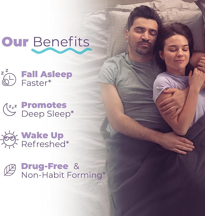 Natural Sleep Aid | Non-Habit Forming | Herbal Sleep Supplement for Better Sleep with Valerian, Melatonin, Magnesium, and Ashwagandha | Sleeping Pills for Adults (60 Vegan Capsules)