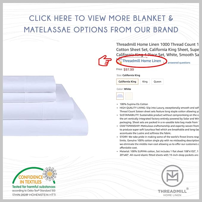 Threadmill Twin Bed-Sheets - 800 Thread Count Jacquard Celine Hotel White, 100% Natural Cotton 3 Piece Striped Bed Set, Extra Long Staple Cotton, Comfy Damask Sheets with Elasticized Deep Pocket