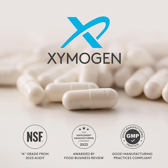 XYMOGEN VitalVasc - Grape Seed & Olive Leaf Extract Capsules -Supplements with Antioxidant Support - Gluten Free, Vegan + Non GMO (60 Caps)
