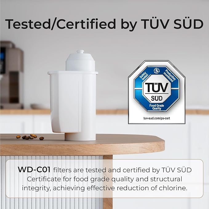 Waterdrop TCZ7003 filter Replacement for Bosch® TCZ7003 Filter 4 Pack | Replacement for Bosch® Espresso Machine Coffee Water Filter, Siemens®, TZ70003, TÜV SÜD Certified, 4 Pack