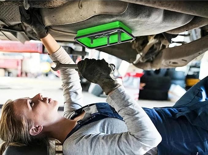 Collapsible Magnetic Parts Tray Set of 3 Different Size, Foldable Silicone Tool Trays for Screws, Bolts, Nuts and Other Small Metal Parts (Green)