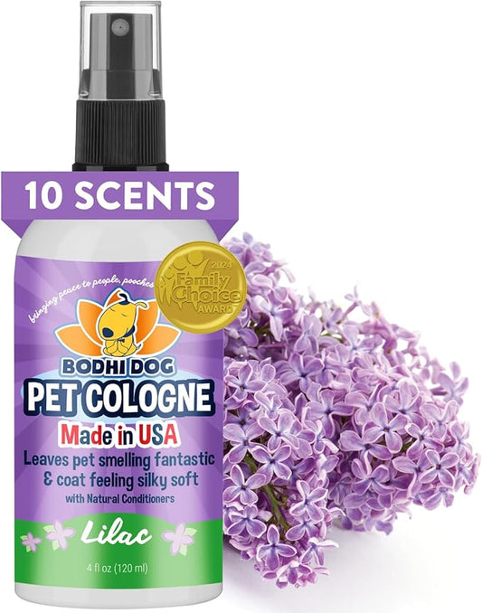 Bodhi Dog Natural Dog Cologne (Lilac) - Premium Scented Deodorizing Pet Perfume with Conditioner for Dogs & Cats - Keeps Pets Fresh & Clean - Gentle and Safe Formula, Made in USA (4 Fl Oz)