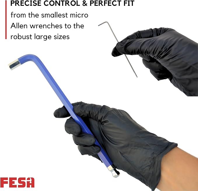 FESA Jumbo Allen Wrench Set - 29-Piece Torx, Standard & Metric Allen Wrenches with Micro to Large Ball Ends - Hex Keys with Folding Hex Tool, T-Handle & Storage Case