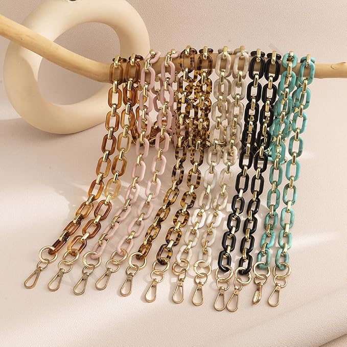 Phone Crossbody Chain Cell Phone Lanyard,Acrylic Shouder Strap Universal Cellphone Chain Strap with Tether Patches Compatible with Most Phones Bag Purse Beige