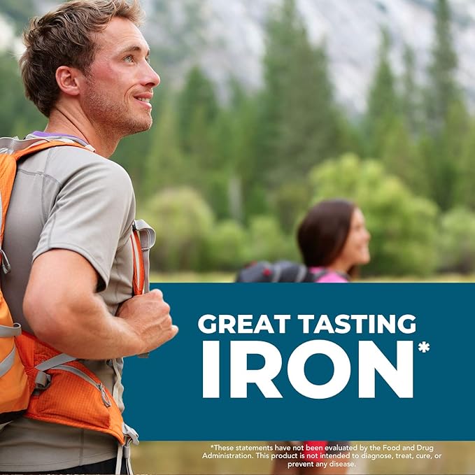 Seeking Health Iron Chewable, with Vitamin C, Supports Healthy Blood and Muscle Development, Vegan and Vegetarian (60 Tablets)*