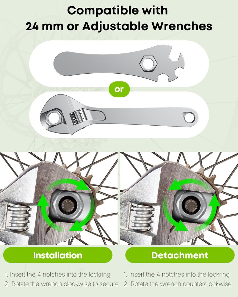 Pawfly Bike Single Speed Freewheel Removal Tool with Sprocket & Chain Cleaning Brushes, 4 Notch Sprocket Puller Tool, BMX Bicycle Freewheel Remover, One-Speed Freewheel Disassembly Tool, Silver
