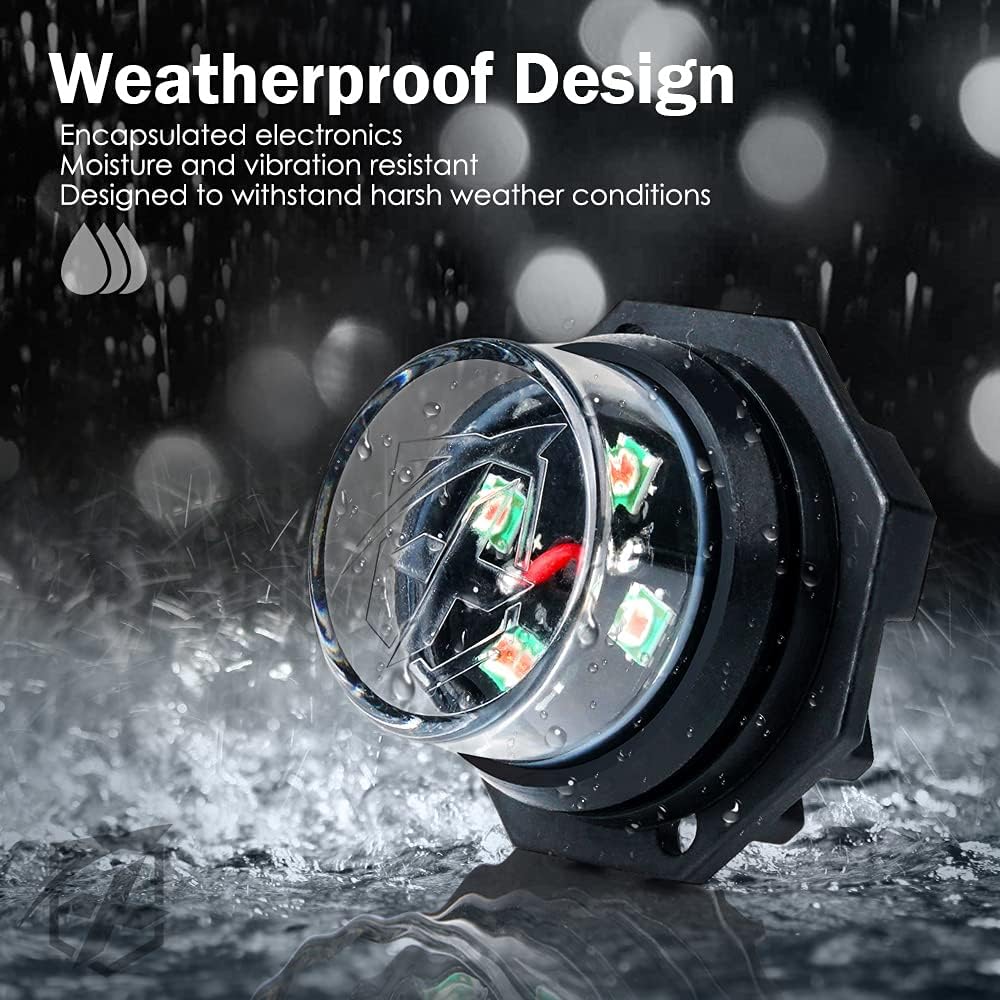 Xprite Amber Green LED Hideaway Strobe Lights Kit 20 Flashing Patterns w/Control Panel Headlights Taillights Fog Marker Light Mounting, for Roadside Emergency Vehicles Trucks SUV Vans 12V Cars 6 PCs
