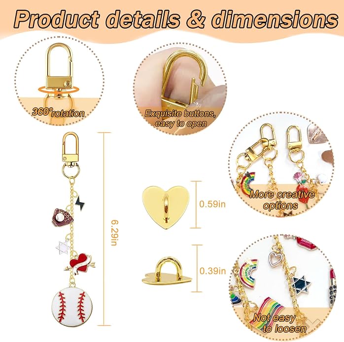 Charm Chains for Kindle,Cute E-reader Phone Charm Bracelets Accessories Compatible for Kindle E-Reader Phone iPad AirPod,Gifts for Reader Booklovers