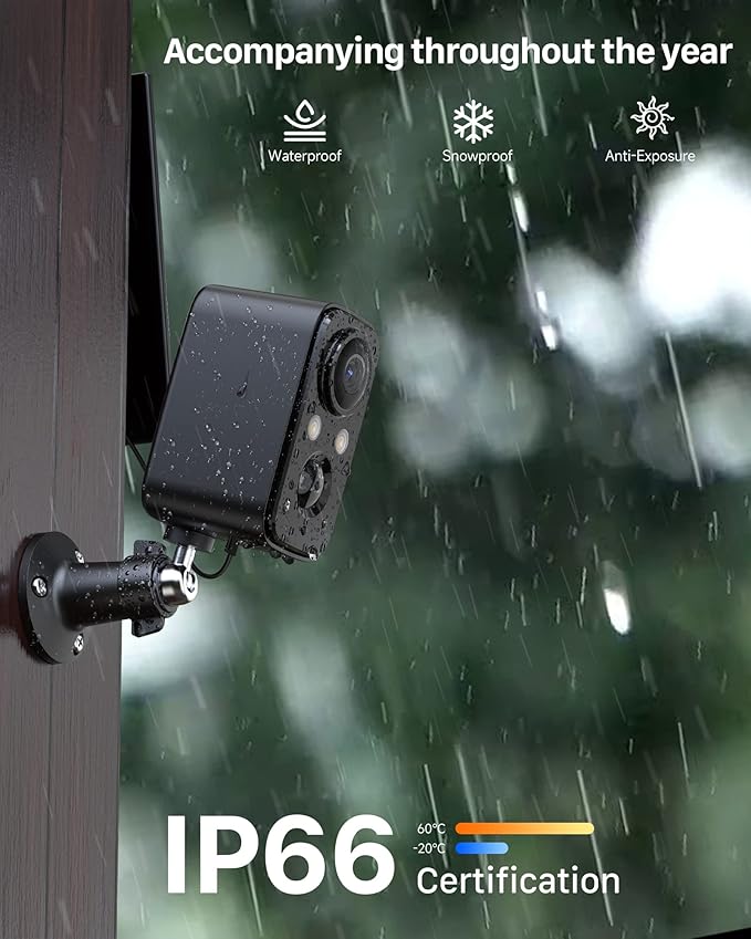 Security Cameras Wireless Outdoor, Flood Light Solar Cameras for Home Security, Home Camera with Color Night Vision, PIR Human Detection, 2-Way Talk, IP66 Waterproof, SD Card/Cloud Storage