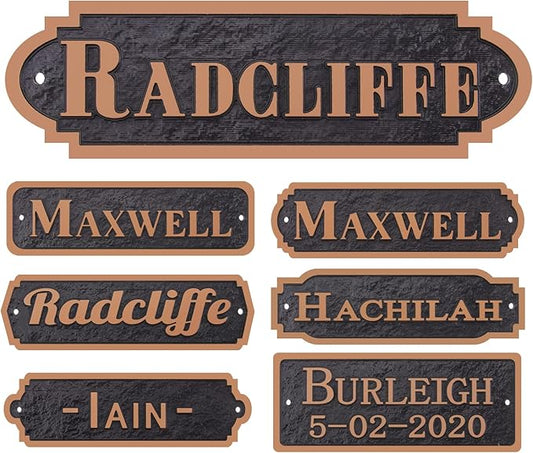 Acrylic Horse Stall Name Plate, 2.4" x 8" Personalized Stall Signs, UV Protected, Custom Pet Name Sign, All Weather Adhesive, Mounting (Antique Copper, Style 6)