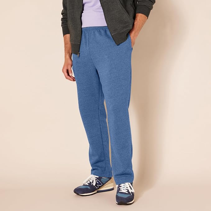 Amazon Essentials Men's Relaxed Straight Leg Fleece Open Bottom Sweatpant (Available in Big & Tall)