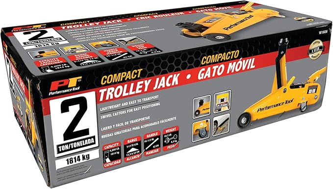 Performance Tool W1606 2 Ton (4,000 lbs.) Capacity Compact Trolley Jack