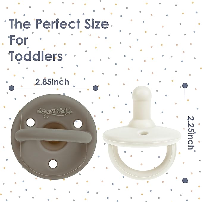 Sweet Child Pacifiers 0-18 Months, Set of 6 Ultra-Light Silicone Binkies with Collapsible Handle & 3 Air Holes for Added Safety, Best Newborn Pacifiers for Baby Boys Or Girls