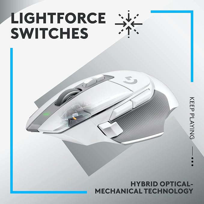 Logitech G502 X Lightspeed Wireless Gaming Mouse - White | Optical Switches, 13 Buttons, <140 hrs Battery, USB-C, Infinite Scroll Toggle, Wireless Charging Capable, for PC/MacOS