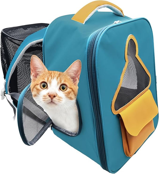 Cat Backpack Carrier,Soft Cats Carrier with Breathable Mesh,Pet Carrier for Small Dog Up to 16lbs,Dog Carrier Backpack,Durable Oxford Fabric for Outdoor&Travel