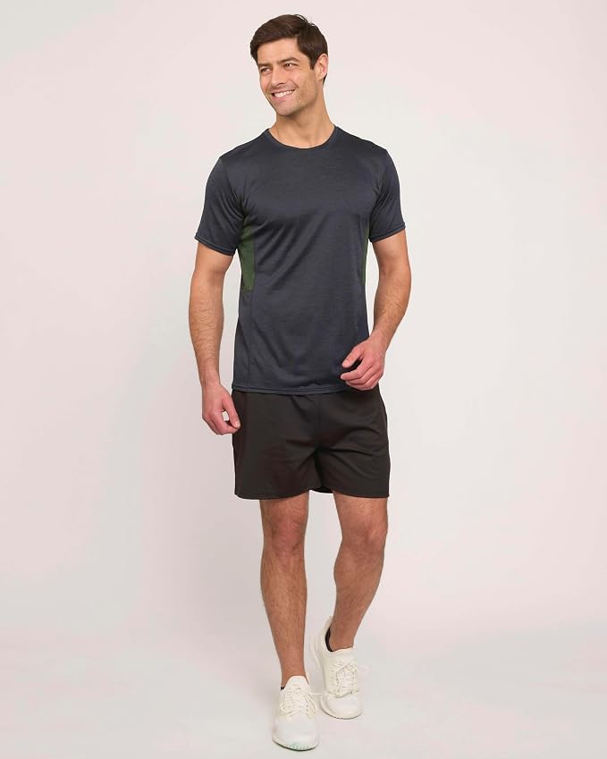 5 Pack Men's Dry Fit Short Sleeve T-Shirt Gym Workout Athletic Running Tee | Cooling, Moisture-Wicking, Crew Neck, Quick-Dry, Breathable, Active, Exercise, Fitness, Basketball, Cycling, Hiking, Tennis
