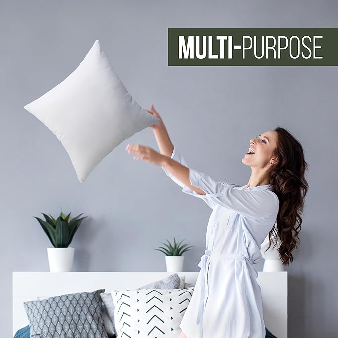 Utopia Bedding Throw Pillows, 20x20 Pillow Inserts, Pack of 1, White | Down Alternative Throw Pillow Inserts, Couch Pillows for Indoor Decor, Plush & Supportive, Decorative Cushion for Sofa, White