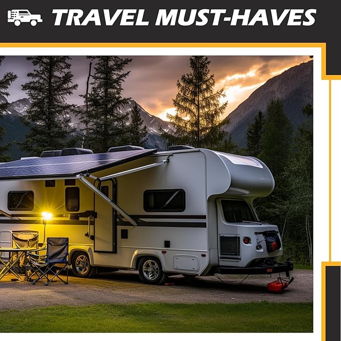Wheel Chocks for RV Trailer Camper Trucks and Aircraft, Versatile Heavy Duty Rubber Wheel Chocks Block with 3 Reflective Strips, Tire Wheel Immobilizers & Chocks, [2pair/4pack with Rope]RV Accessories