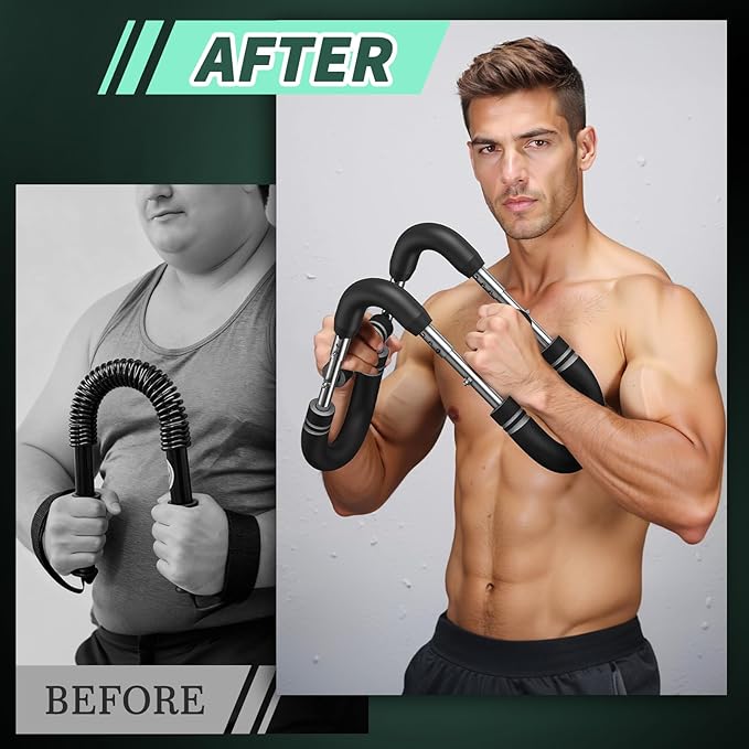 Twister Arm Trainer,40-100lb Adjustable Chest Workout Device,Portable Power Twister Bar,Twist Arm Trainer,Forearm Strengthener Exerciser Spring Resistance for Home Fitness