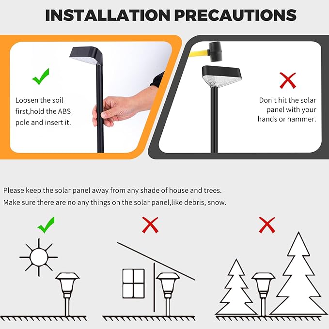 2 Pack Solar Pathway Lights Outdoor, Bright LED Solar Landscape Lights, Waterproof Solar Garden Lights for Yard, Patio, Walkway, Lawn, Driveway(Warm White, 2 Pack)